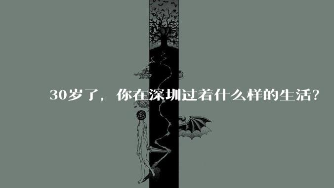 30岁了,你在深圳过着什么样的生活?