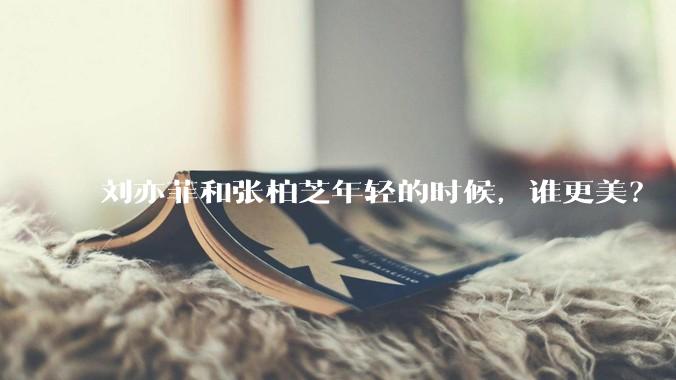 刘亦菲和张柏芝年轻的时候,谁更美?